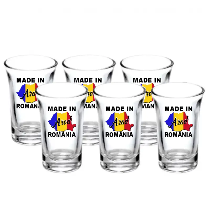 Made in arad romania, set 6 pahare shout, model 27bs